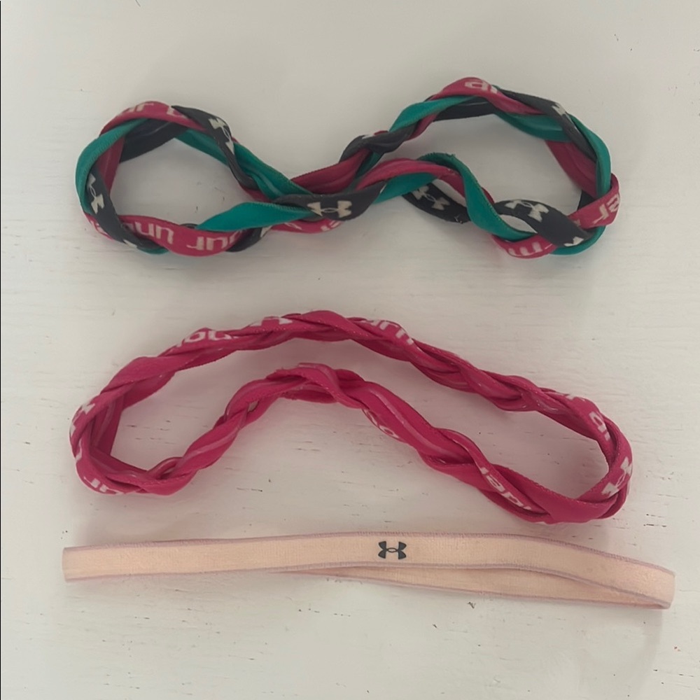 Under Armour Pink and Green Braided Hair Accessories